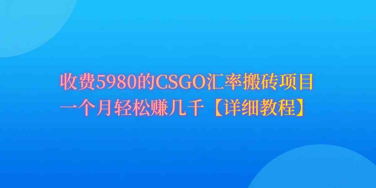 （9776期）CSGO装备搬砖，月综合收益率高达60%，你也可以！-云悦网创｜知识付费