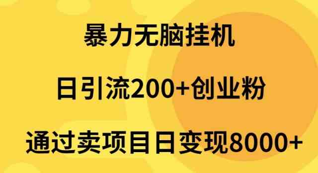 （9788期）暴力无脑挂机日引流200+创业粉通过卖项目日变现2000+-云悦网创｜知识付费