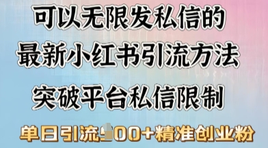 最新“摆烂式”引流打法，小红书私信引流，单天引流100+-云悦网创｜知识付费