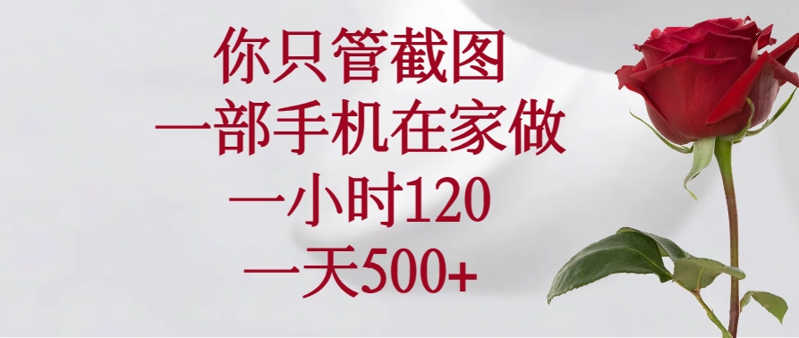 （14248期）你只管截图，一部手机在家做，一小时120，一天500+-云悦网创｜知识付费