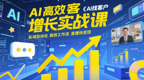 AI高效获客增长实战课，AI找客户 私域自动化 高效工作流 直播快变现-云悦网创｜知识付费