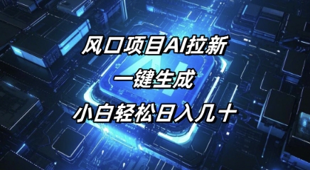 风口项目AI拉新，一键生成，小白轻松日入几十-云悦网创｜知识付费