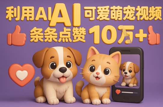 能骗过系统的AI萌宠视频制作全攻略：从0到 2W粉的爆款密码-云悦网创｜知识付费