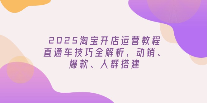 （14389期）2025淘宝开店运营教程更新，直通车技巧全解析，动销、爆款、人群搭建-云悦网创｜知识付费