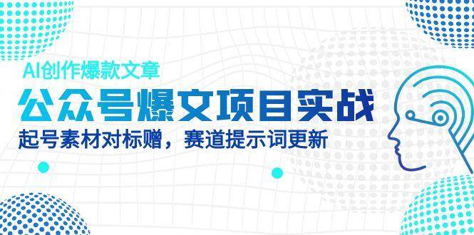 公众号爆文项目实战，AI创作爆款文章，起号素材对标赠（附赛道AI提示词）-云悦网创｜知识付费