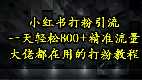 小红书打粉引流，一天轻松500+精准流量，大佬都在用的打粉教程-云悦网创｜知识付费