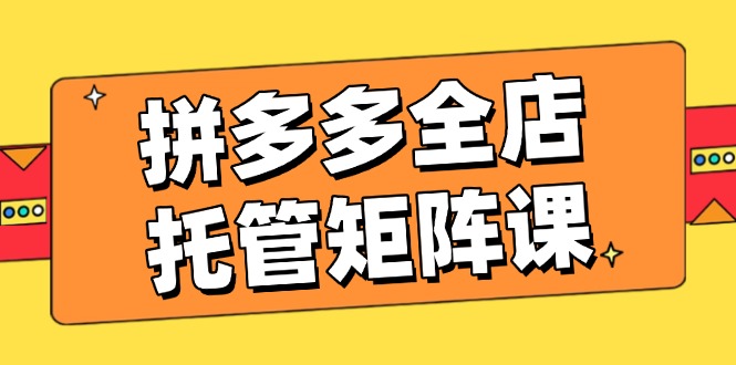 （14328期）拼多多全店托管矩阵课，盈利动销玩法，高效计划设置，提升店铺效益-云悦网创｜知识付费