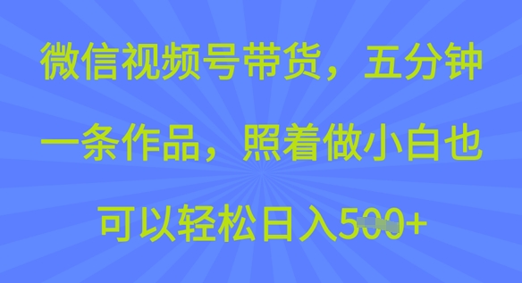 微信视频号带货，五分钟一条作品，照着做小白也可以轻松日入5张-云悦网创｜知识付费