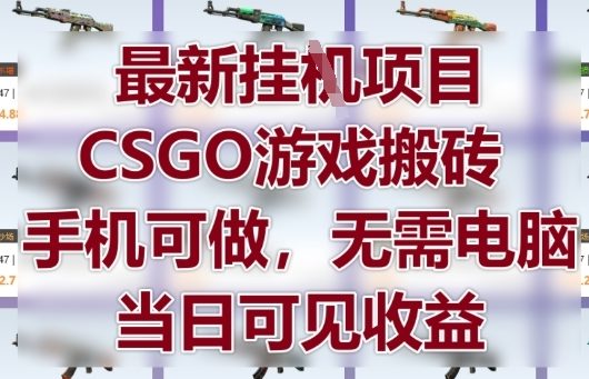 最新挂G项目，CSGO游戏搬砖，手机可做，无需电脑，当日见收益【揭秘】-云悦网创｜知识付费