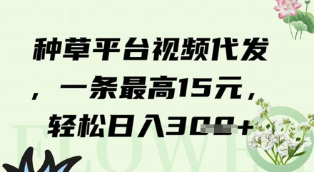 种草平台视频代发，一条最高15元，轻松日入3张-云悦网创｜知识付费