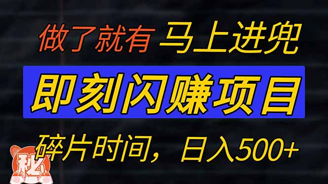 （14384期）零门槛 即刻闪赚项目！！！仅手机操作，利用碎片时间，轻松日赚500+-云悦网创｜知识付费