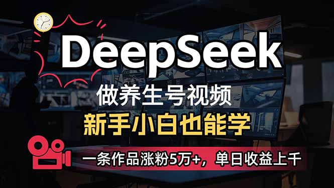 （14270期）小白用DeepSeek做养生号，一条作品涨粉5万+，单日收益上千-云悦网创｜知识付费