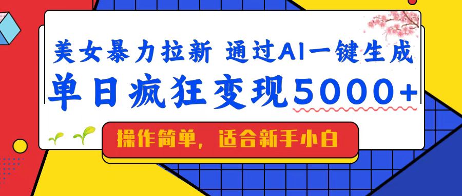 （14347期）美女暴力拉新，通过AI一键生成，单日疯狂变现5000+，纯小白一学就会！-云悦网创｜知识付费