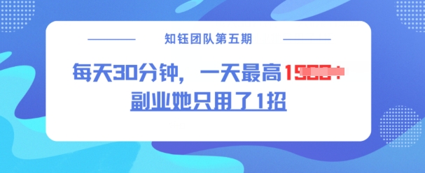 副业她只用了1招，每天30分钟，无脑二创，一天最高1.5k-云悦网创｜知识付费
