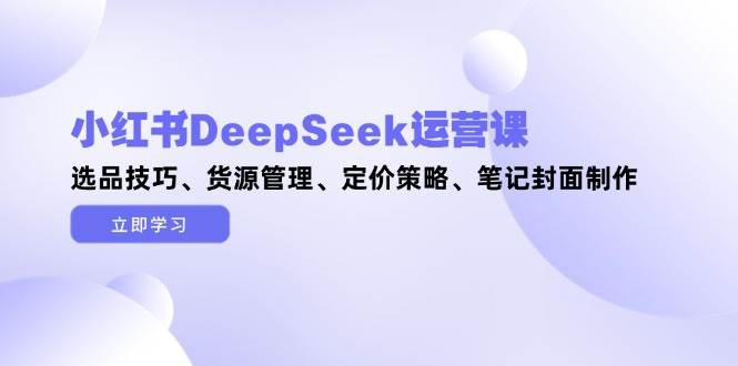 （14748期）小红书DeepSeek运营课，选品技巧、货源管理、定价策略、笔记封面制作-云悦网创｜知识付费