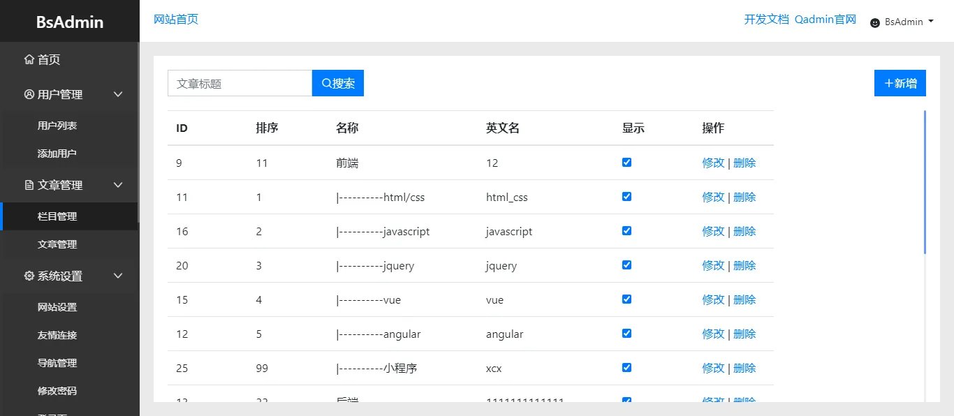 bsadmin(基于Bootstrap4构建的后台模板)-云悦网创｜知识付费