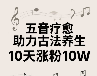 古法五音养生教程，五音疗愈的视频的制作方法，2-4小时就能学会，作者10天涨粉10W-云悦网创｜知识付费