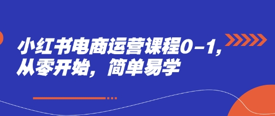 小红书电商运营课程0-1，从零开始，简单易学-云悦网创｜知识付费